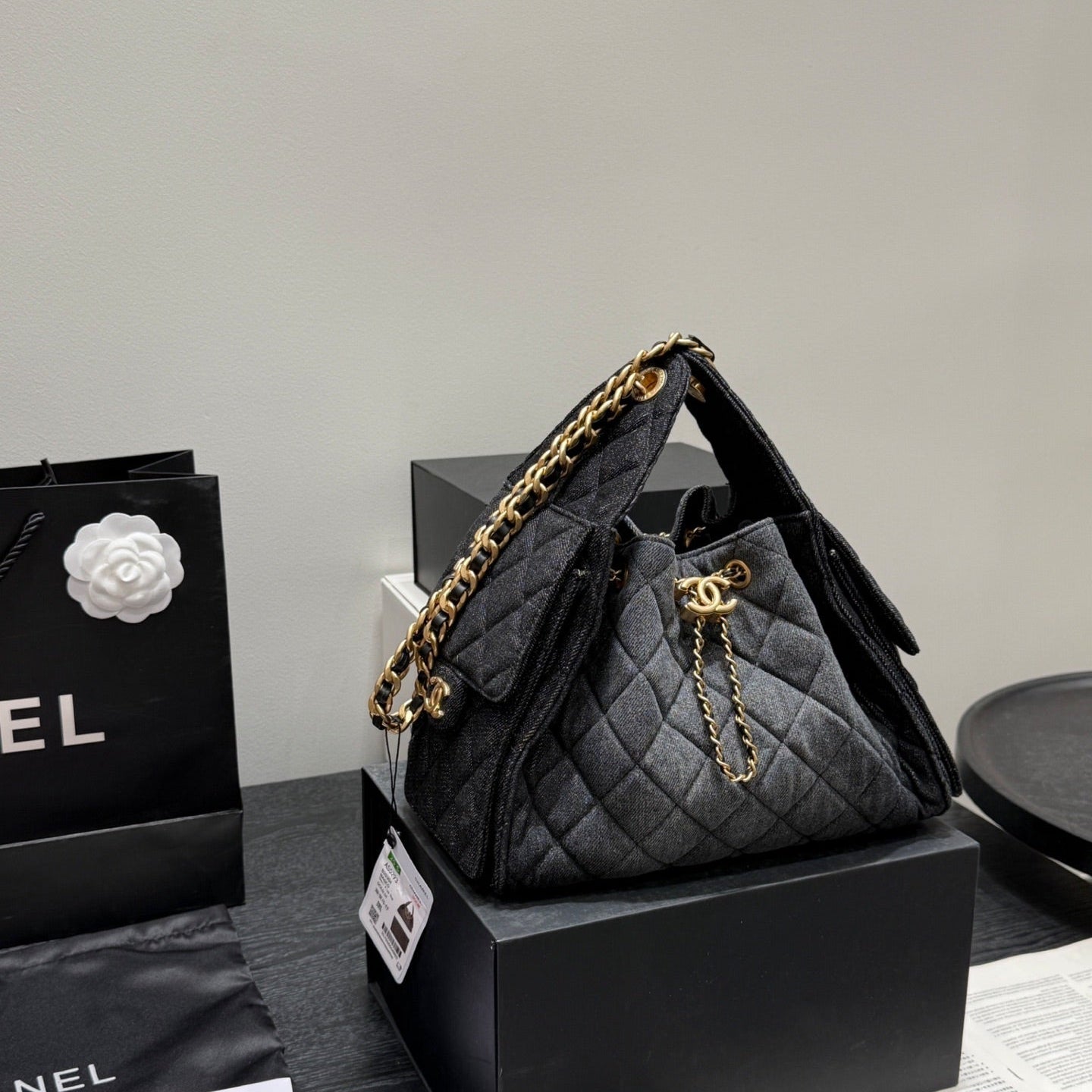 Washed Black Denim 25 Bag - Small