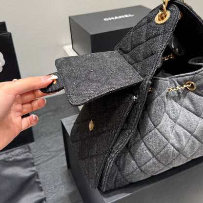 Washed Black Denim 25 Bag - Small