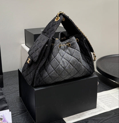 Washed Black Denim 25 Bag - Small