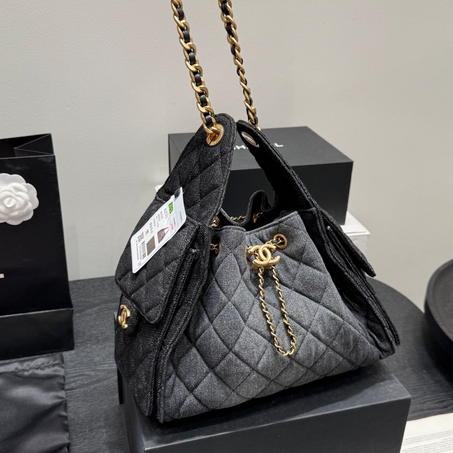 Washed Black Denim 25 Bag - Small