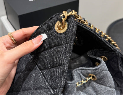 Washed Black Denim 25 Bag - Small