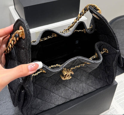 Washed Black Denim 25 Bag - Small