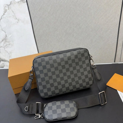 Trio Messenger Bag -Black Check