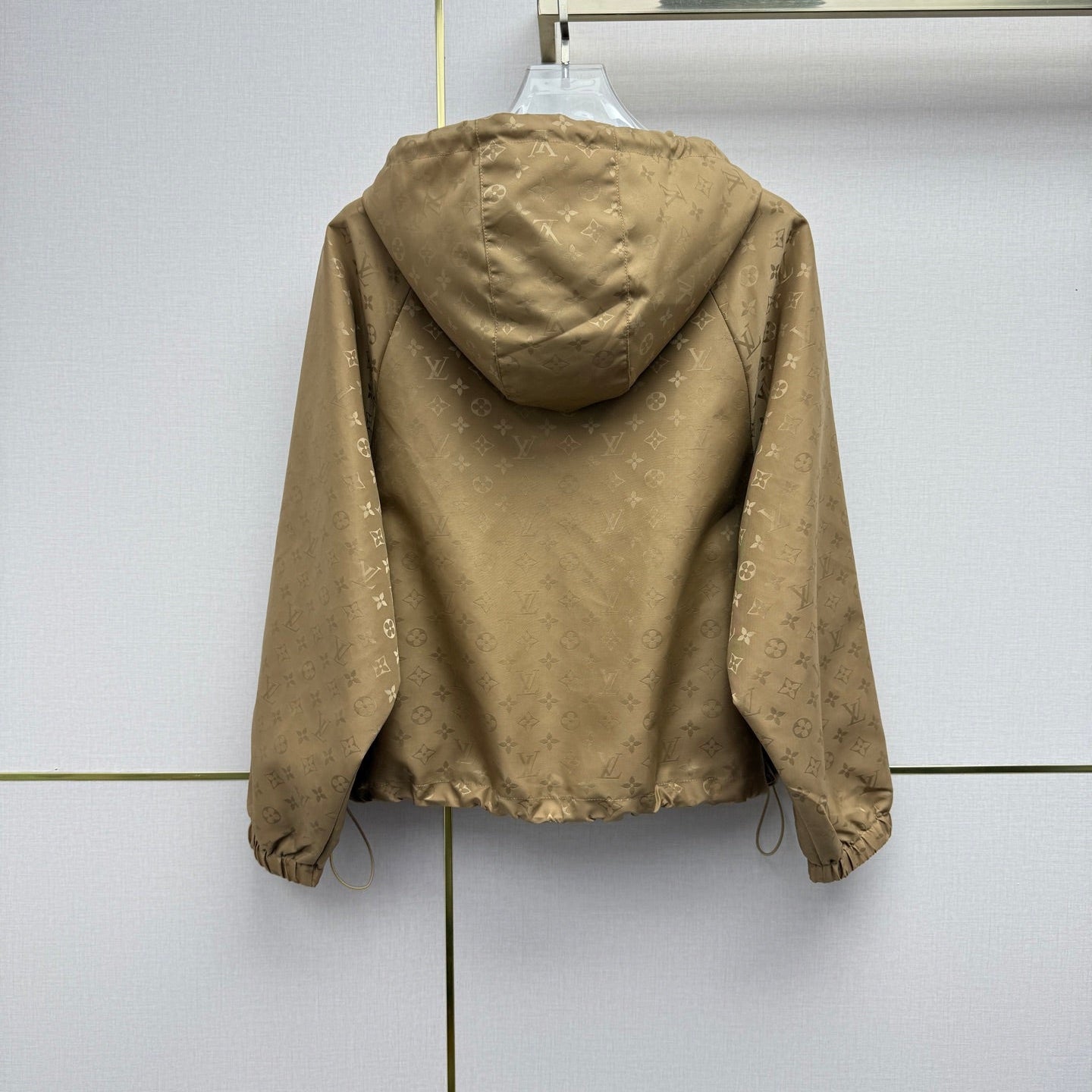 Monogram Windbreaker Jacket - Tan/Gold