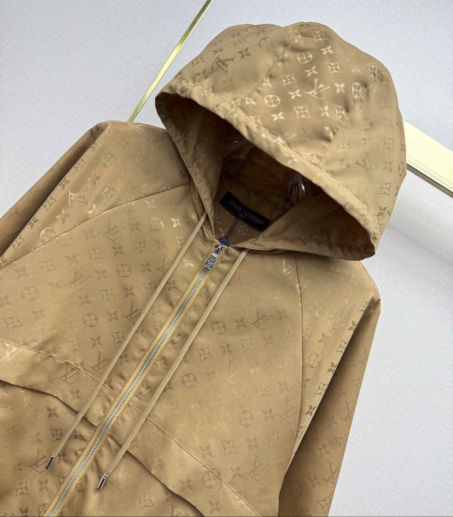 Monogram Windbreaker Jacket - Tan/Gold