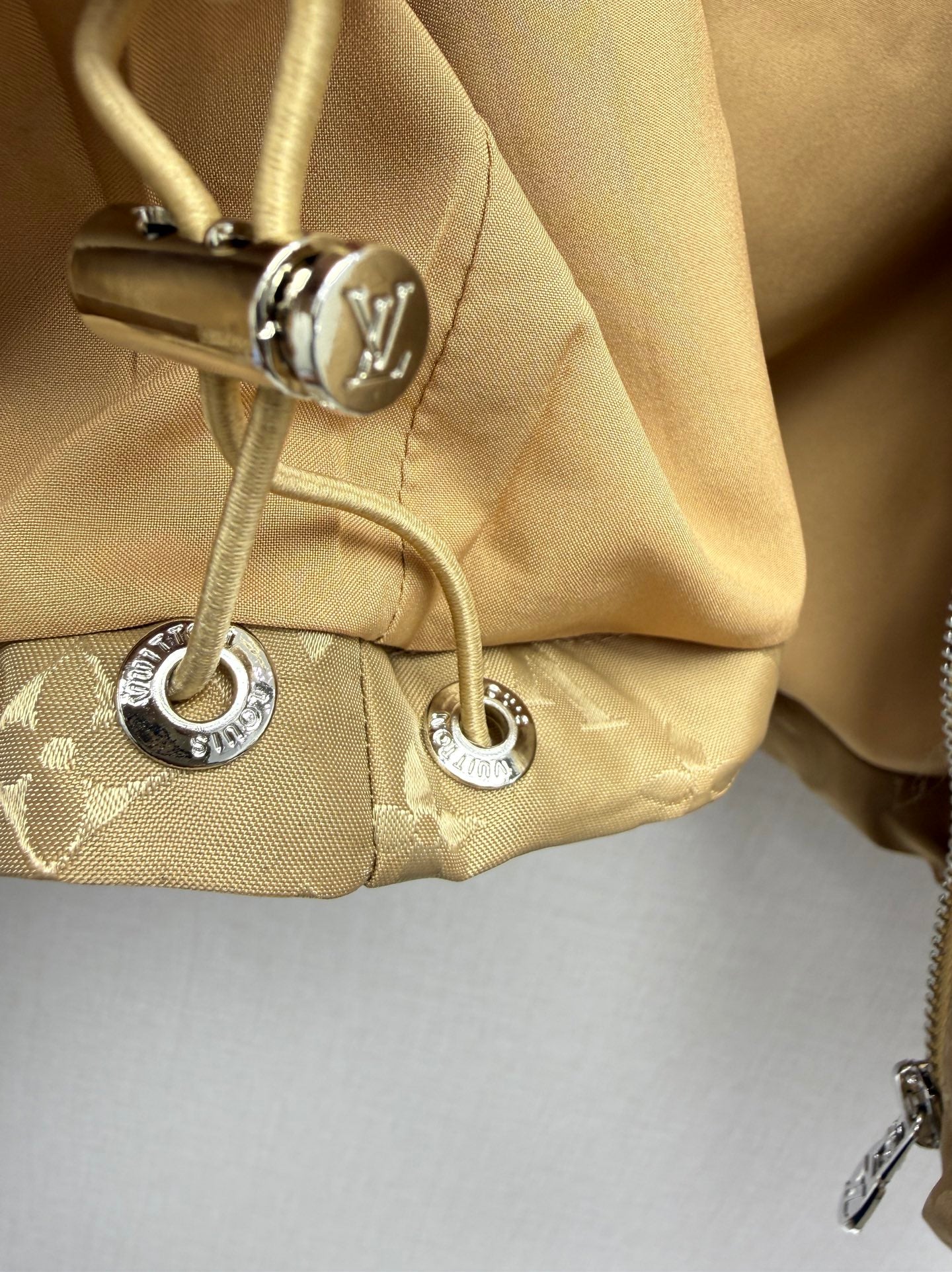 Monogram Windbreaker Jacket - Tan/Gold