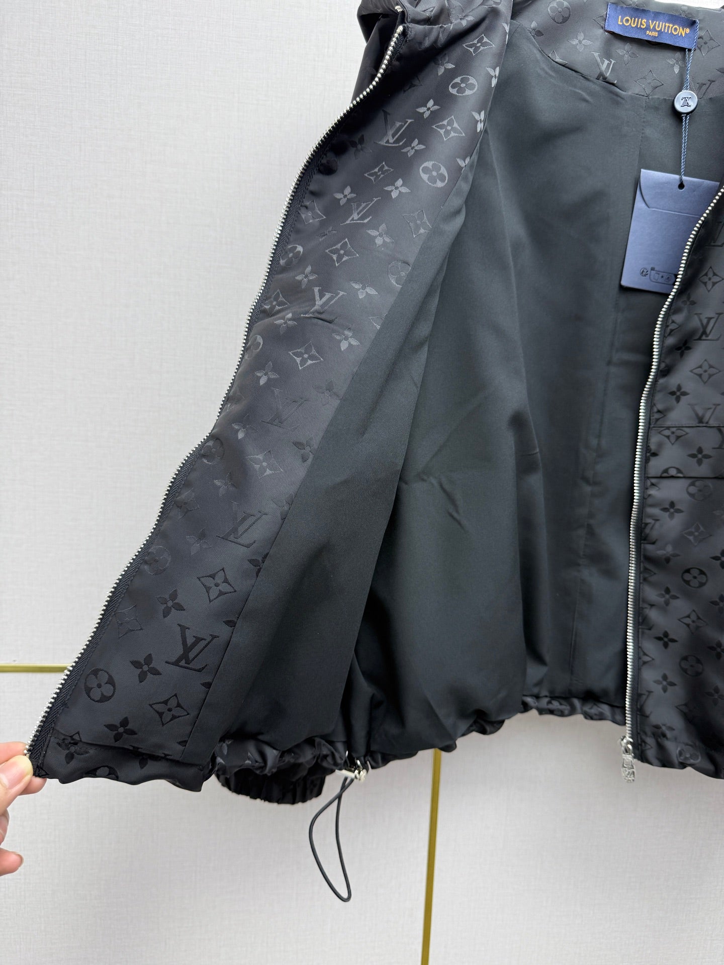 Monogram Windbreaker Jacket - Black
