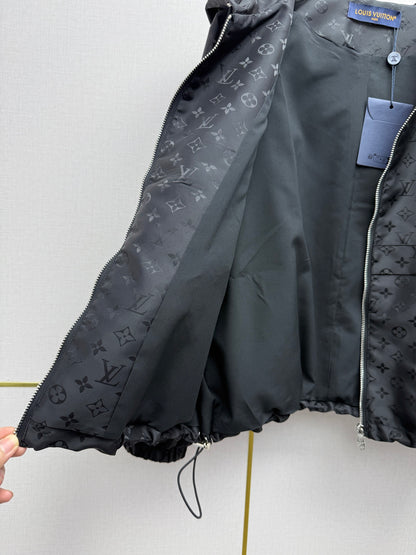 Monogram Windbreaker Jacket - Black