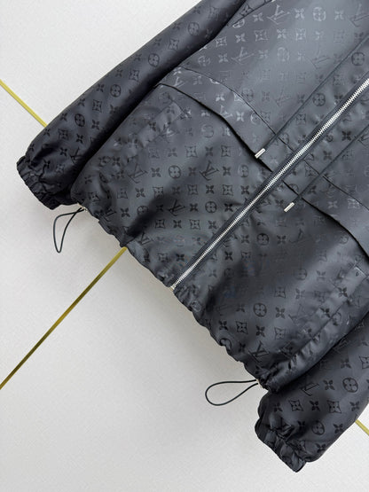 Monogram Windbreaker Jacket - Black