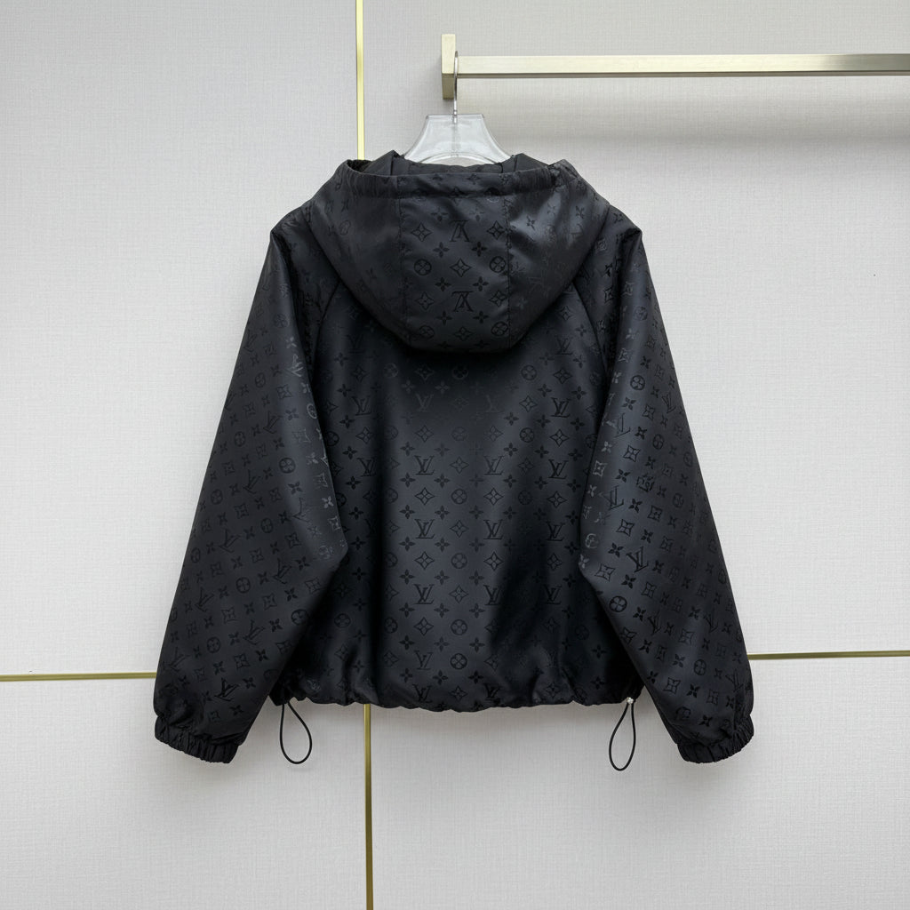 Monogram Windbreaker Jacket - Black