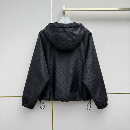 Monogram Windbreaker Jacket - Black