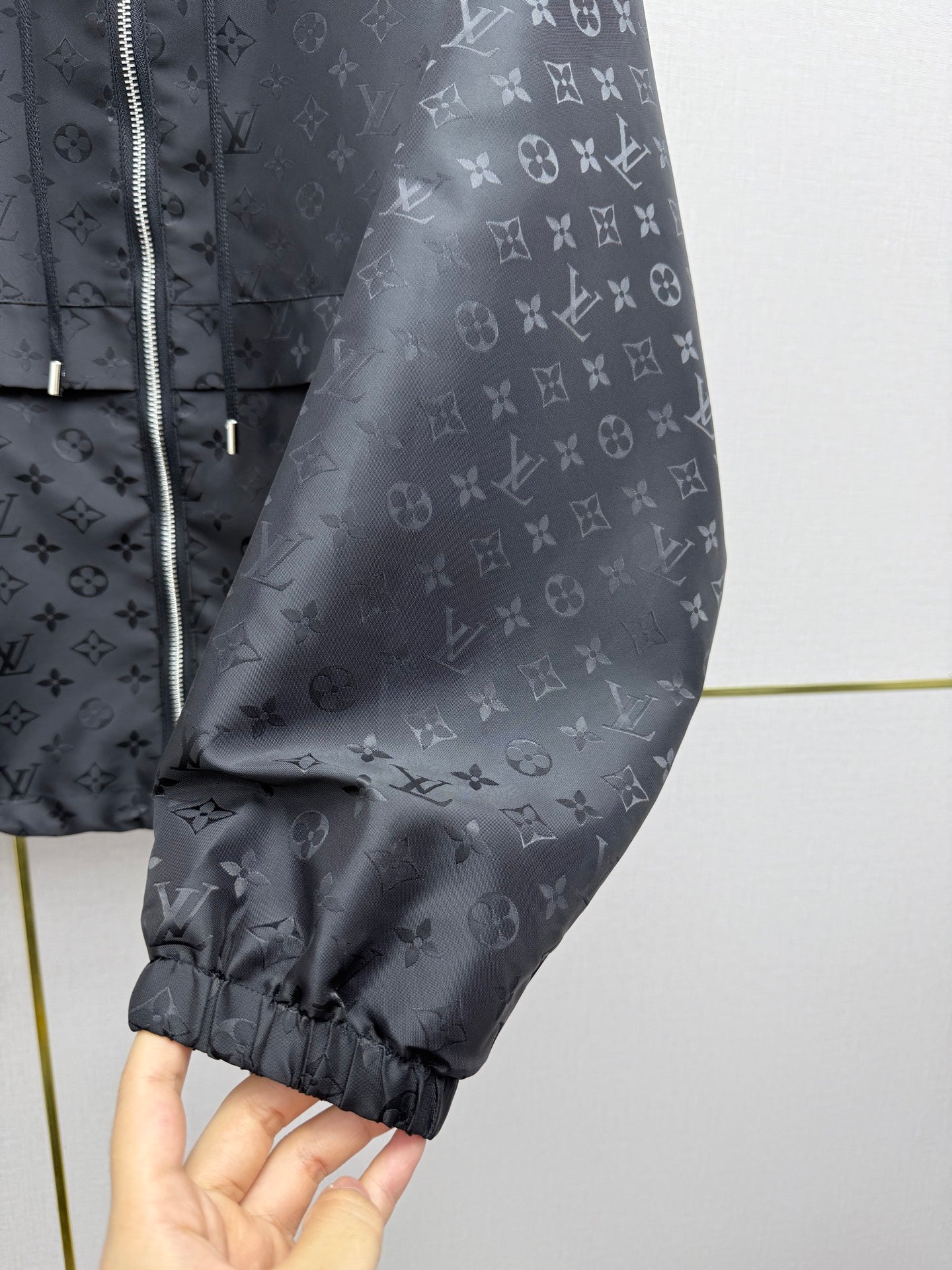 Monogram Windbreaker Jacket - Black