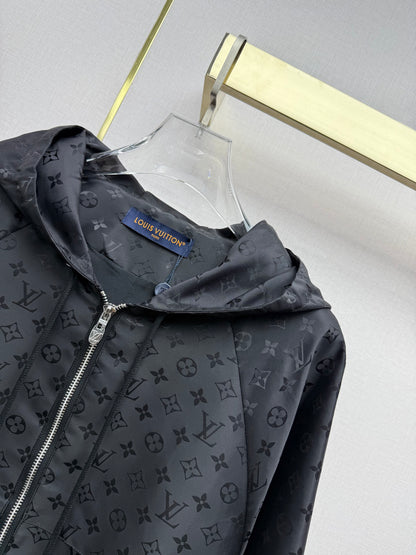Monogram Windbreaker Jacket - Black