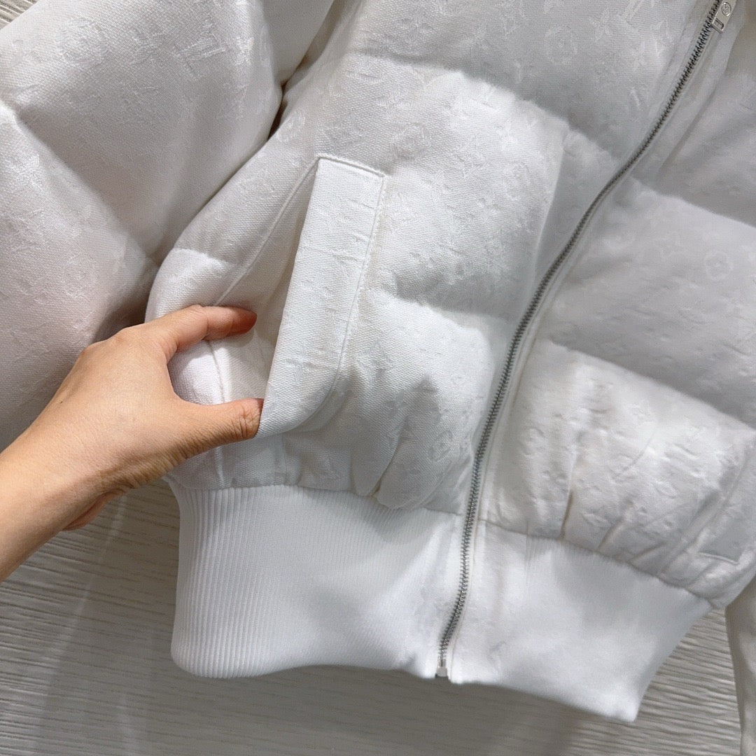 White Monogram Puffer Jacket