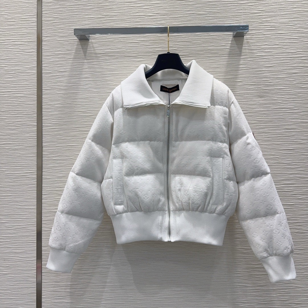 White Monogram Puffer Jacket