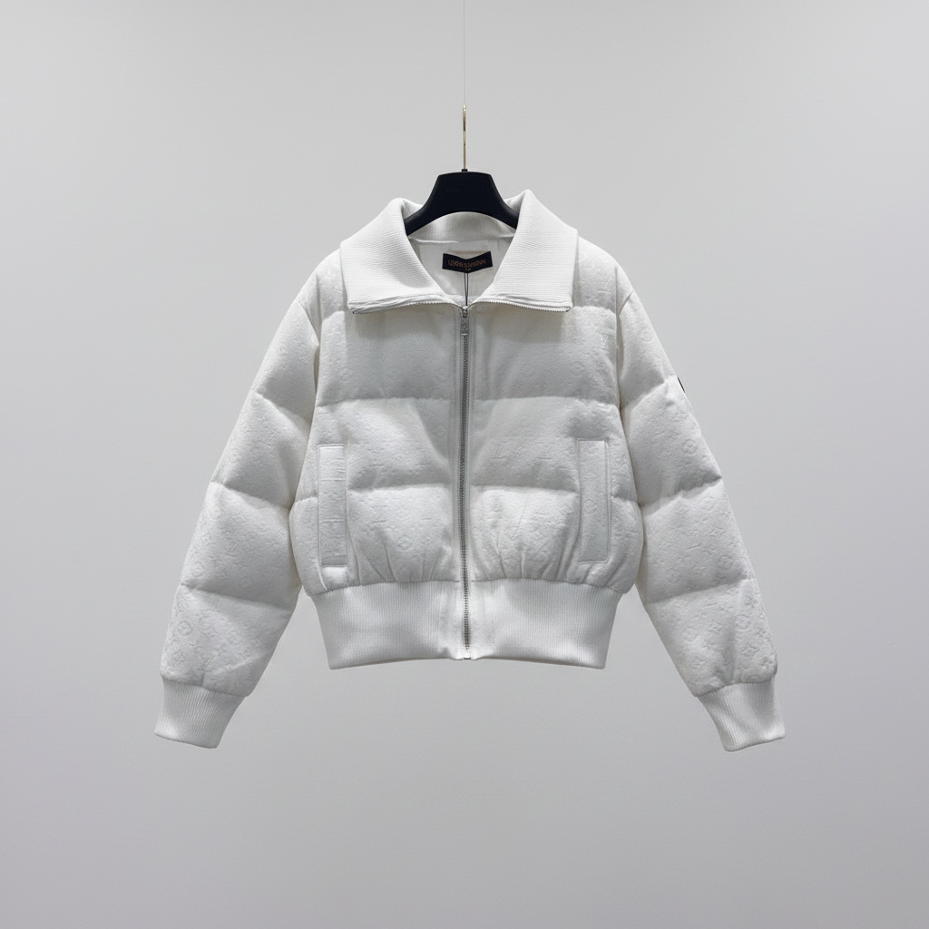 White Monogram Puffer Jacket