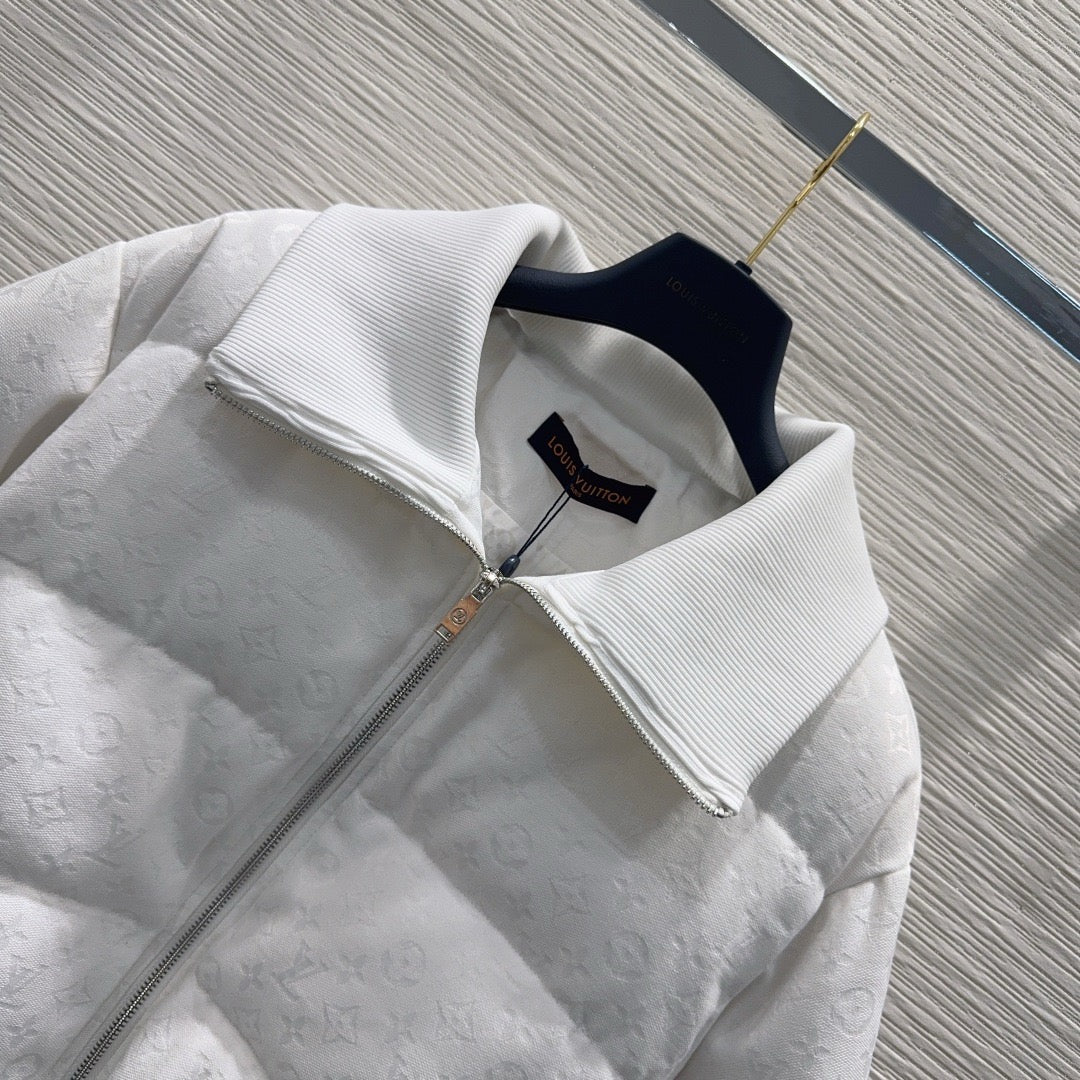 White Monogram Puffer Jacket