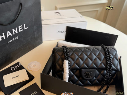 So Black Double Flap Bag - Lambskin