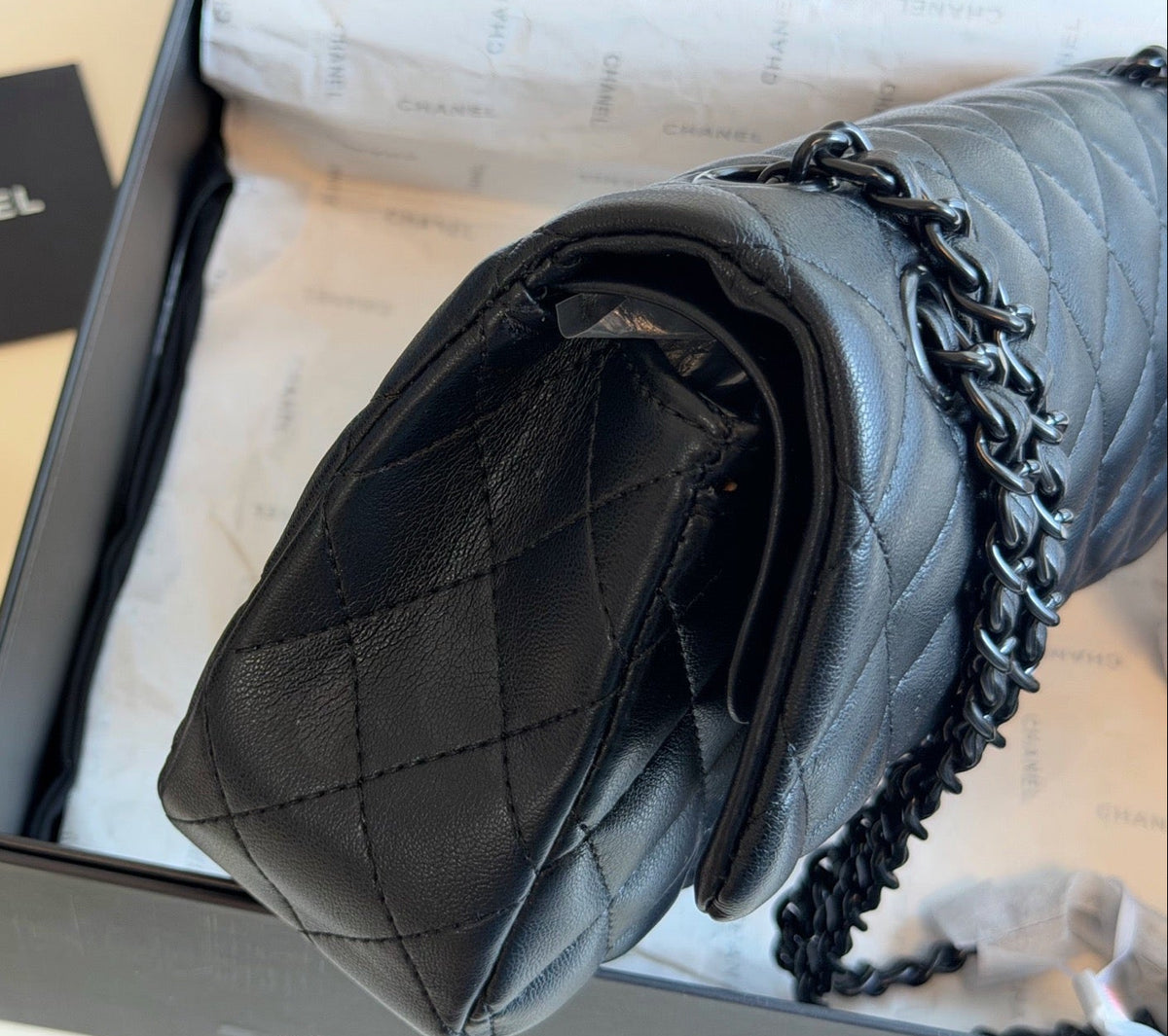 So Black Double Flap Bag - Lambskin