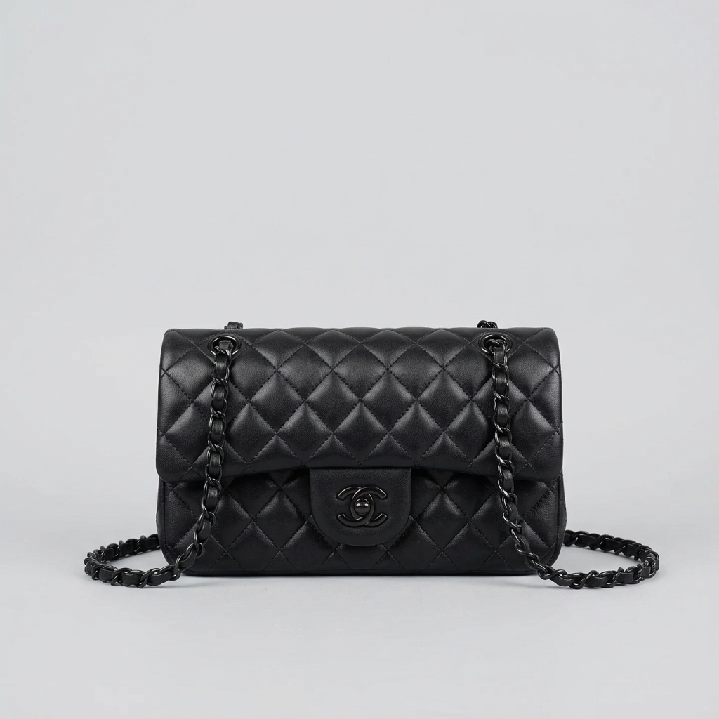 So Black Double Flap Bag - Lambskin