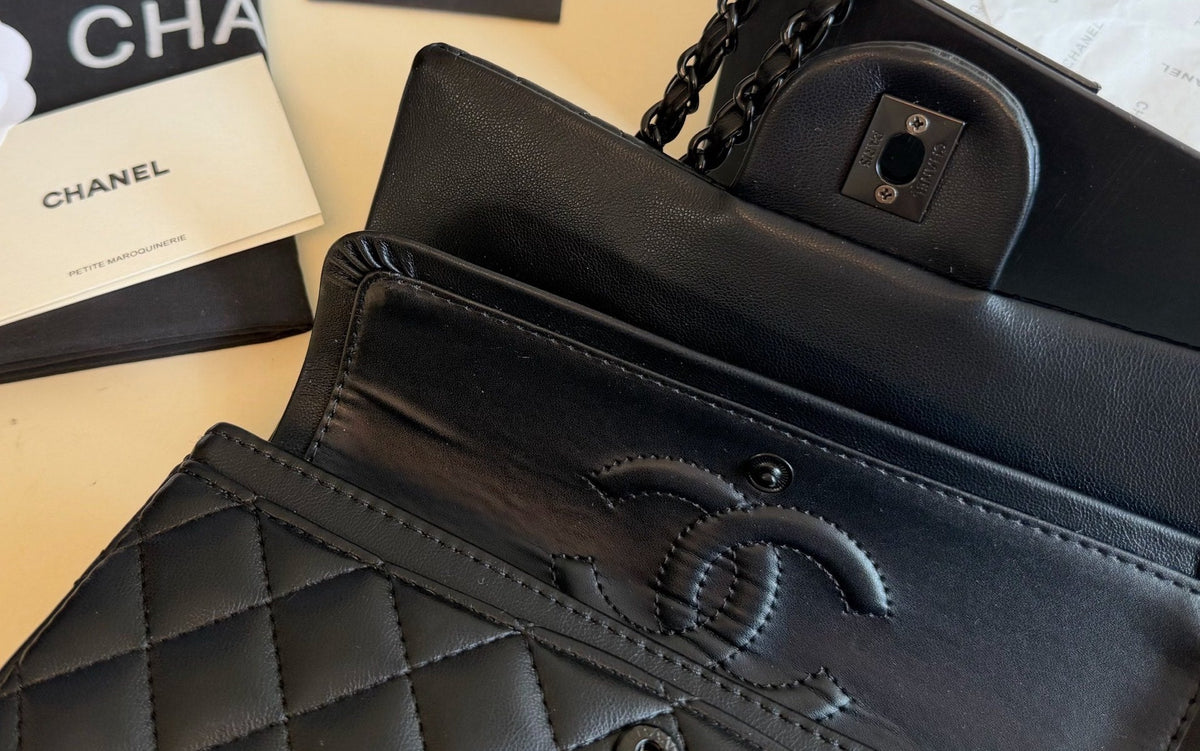 So Black Double Flap Bag - Lambskin