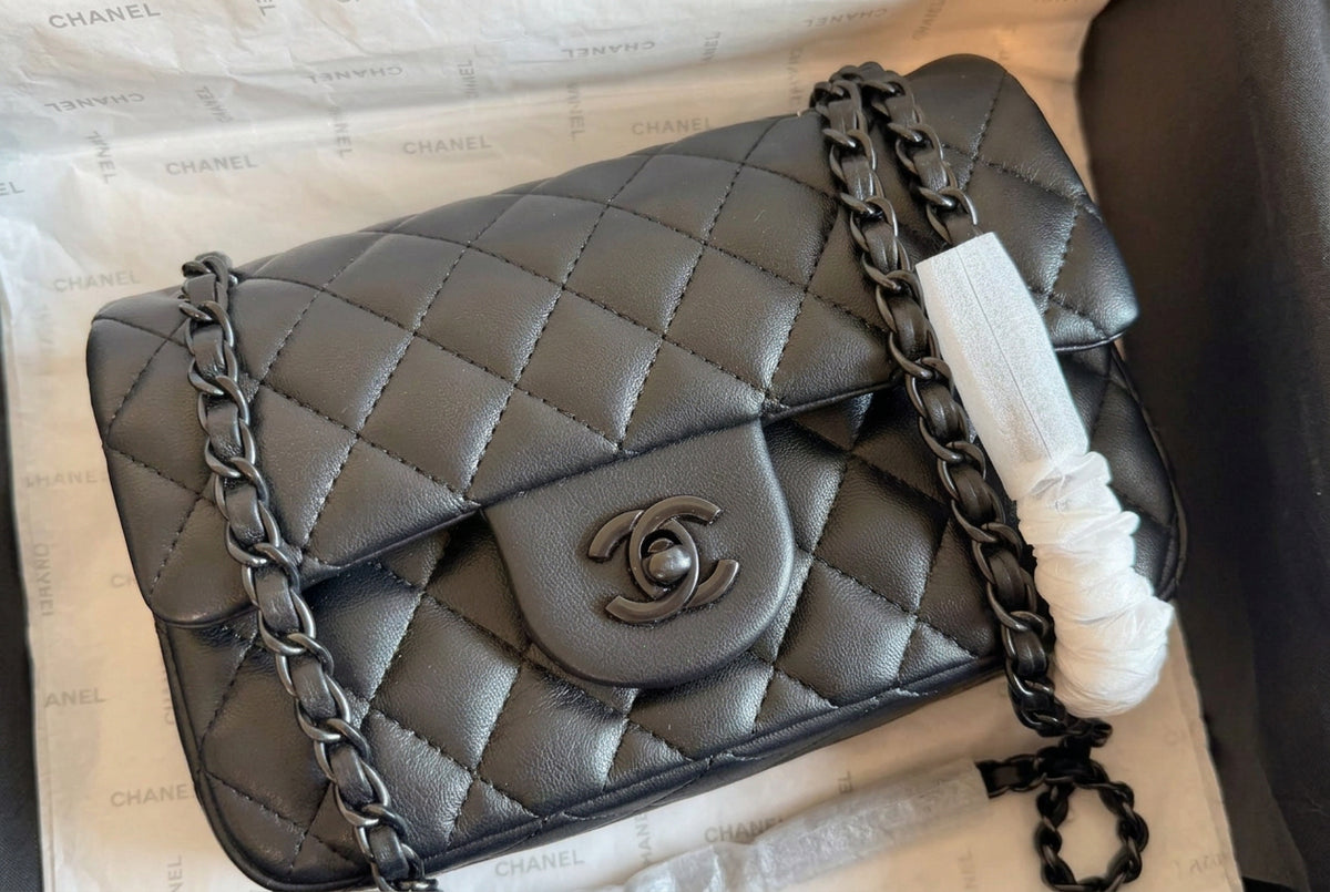 So Black Double Flap Bag - Lambskin
