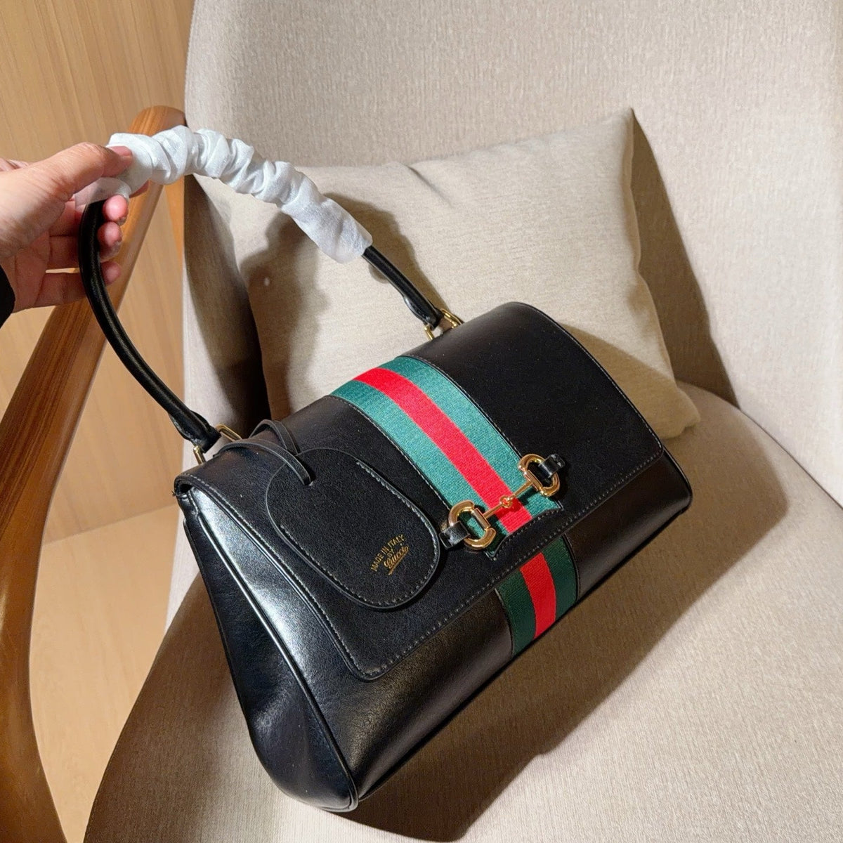 Paparazzo Medium Black Leather Bag