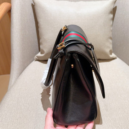 Paparazzo Medium Black Leather Bag