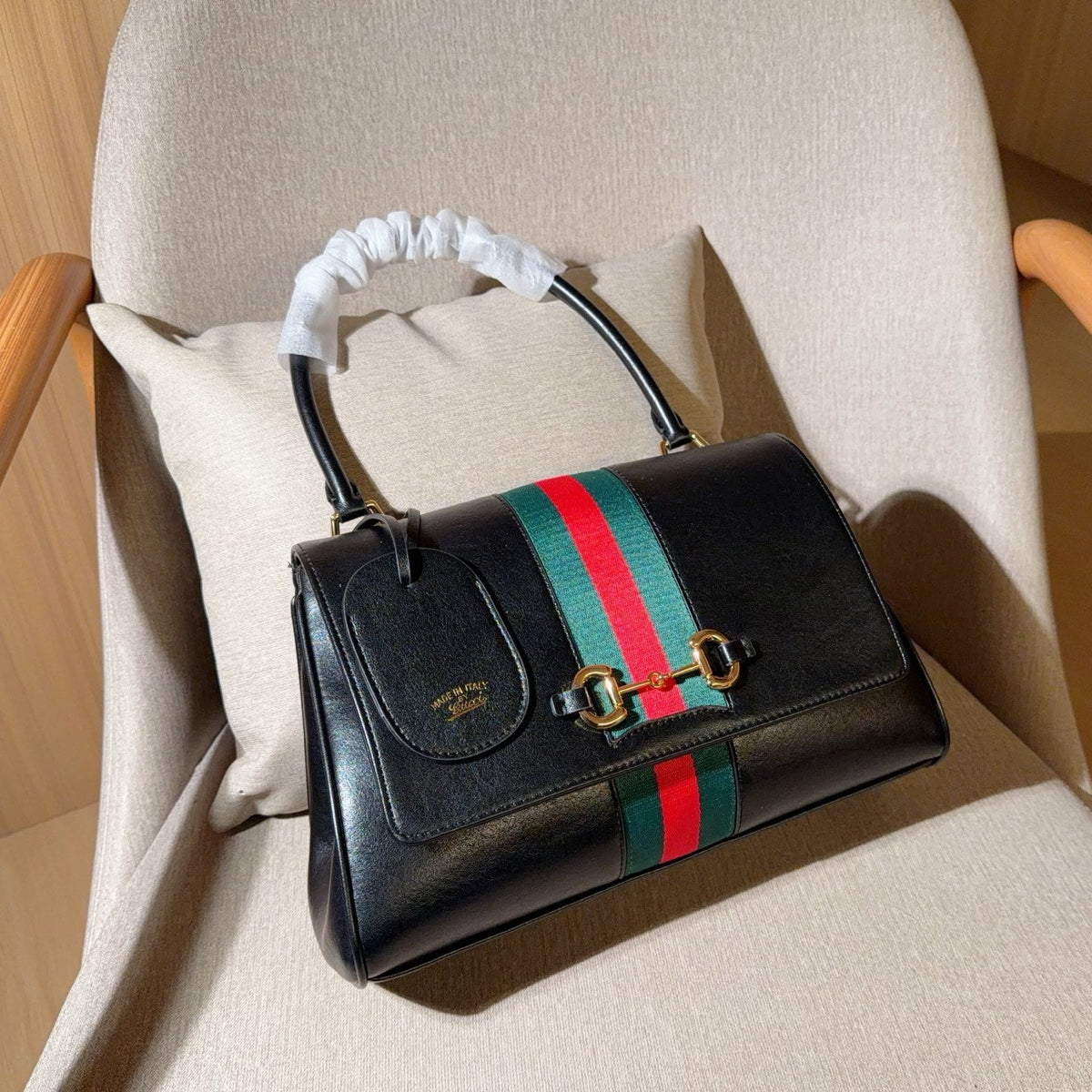 Paparazzo Medium Black Leather Bag