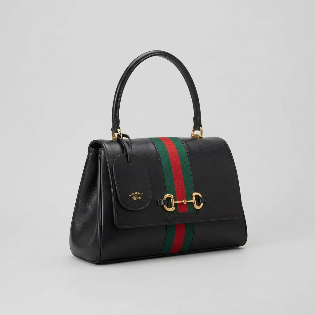 Paparazzo Medium Black Leather Bag