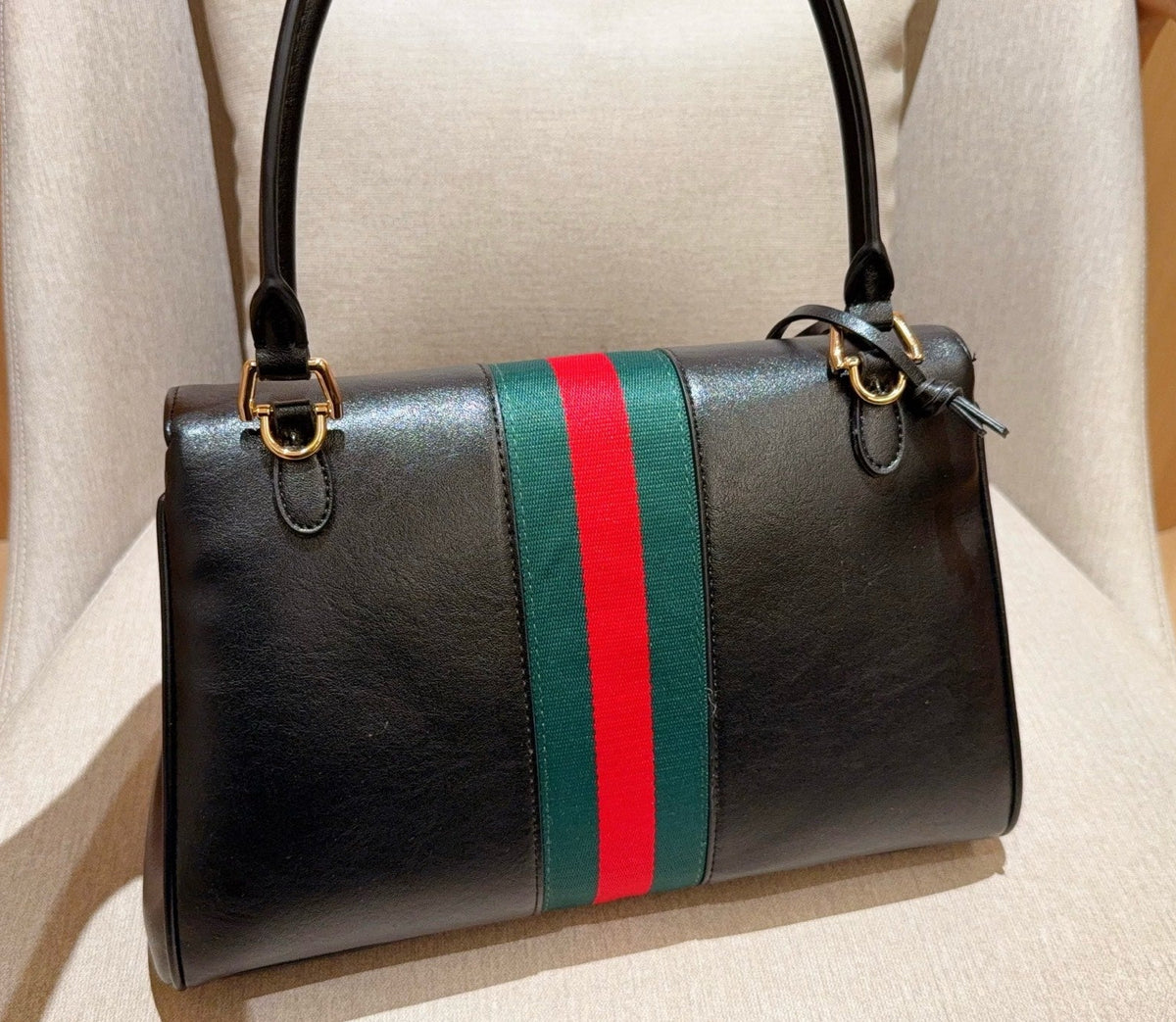 Paparazzo Medium Black Leather Bag