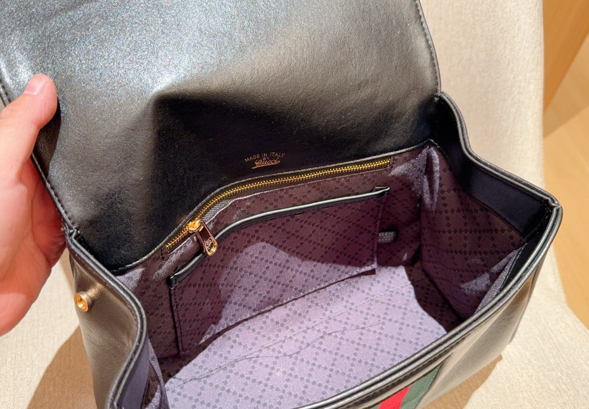 Paparazzo Medium Black Leather Bag