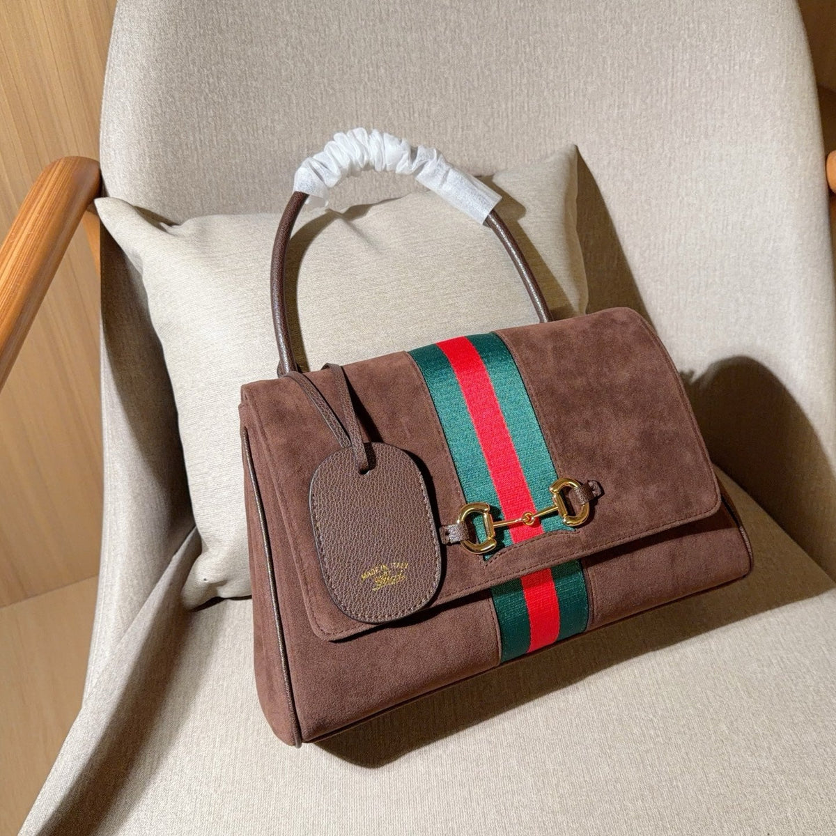 Suede Paparazzo Brown Bag - Medium