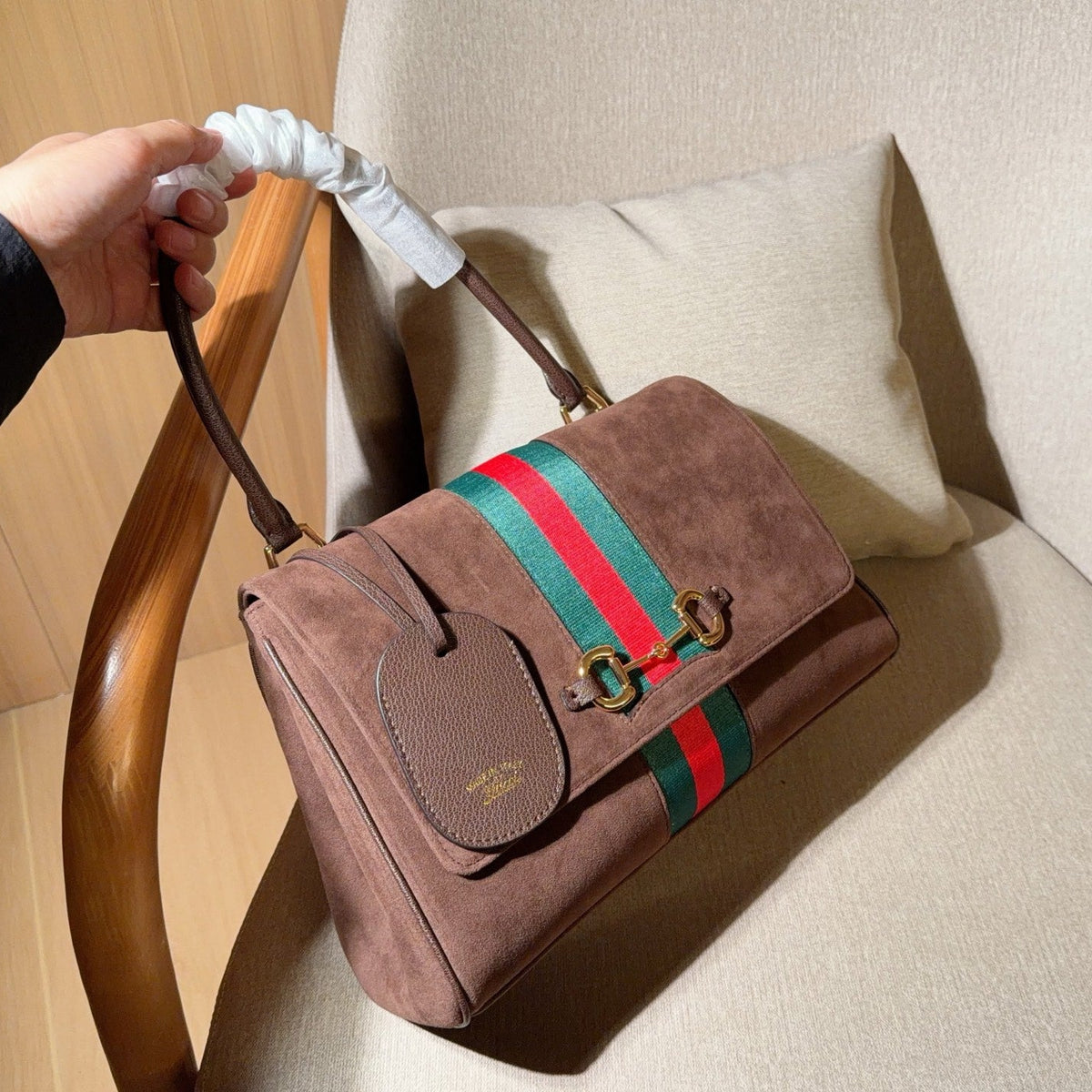 Suede Paparazzo Brown Bag - Medium