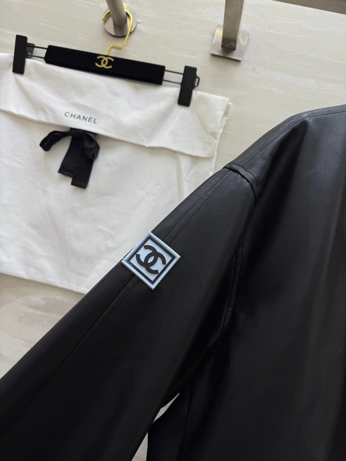 Oversized Luxe Leather Look Bomber Jacket