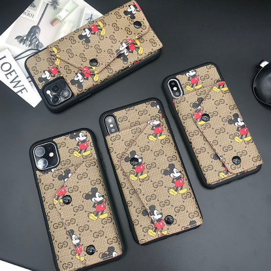 Mickey Mouse Print iPhone Case with wallet