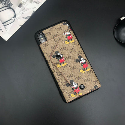 Mickey Mouse Print iPhone Case with wallet