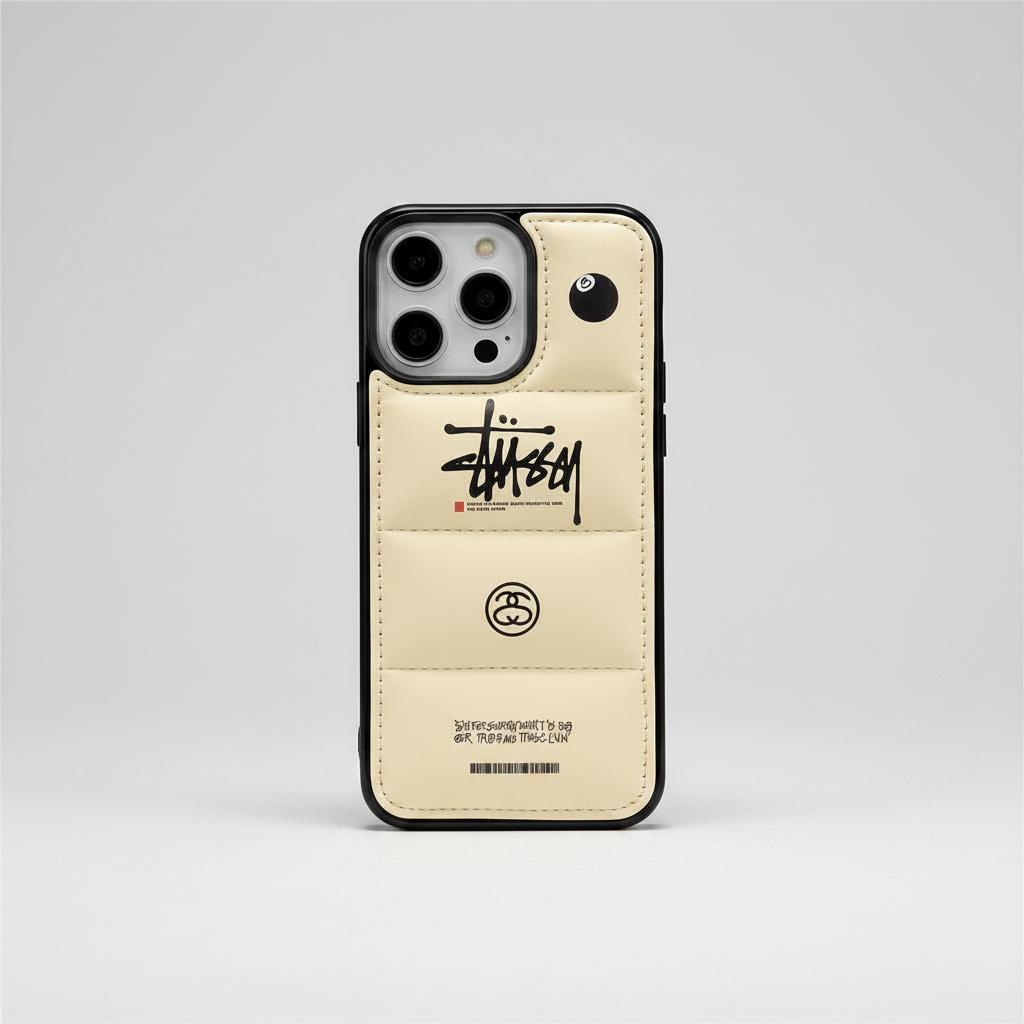 Neutral Tones Streetwear Eight ball  Puffy iPhone case
