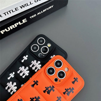 Crosses Black or Orange  Puffer iPhone case