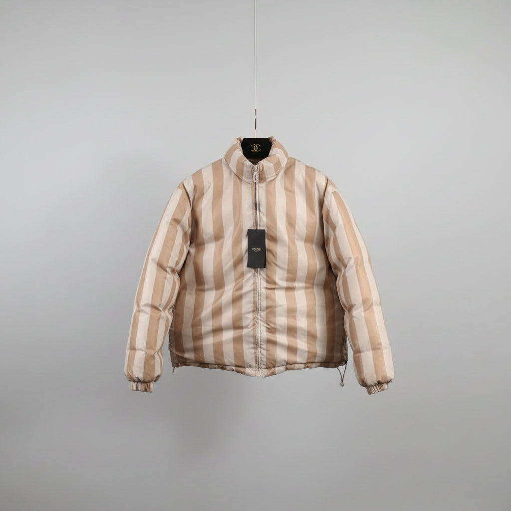 Reversible Designer Puffer Jacket - Apricot