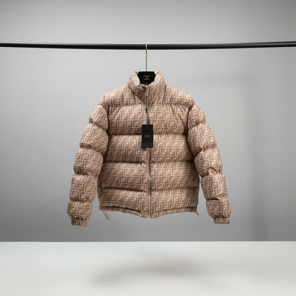 Reversible Designer Puffer Jacket - Apricot