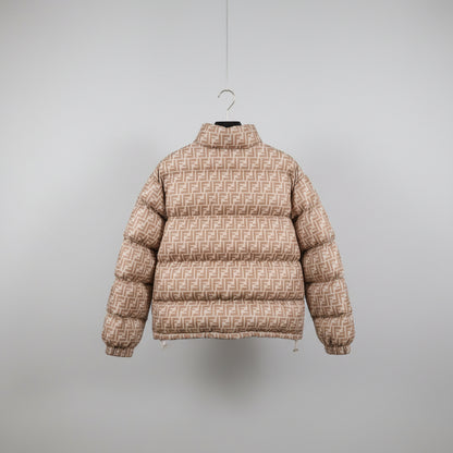 Reversible Designer Puffer Jacket - Apricot