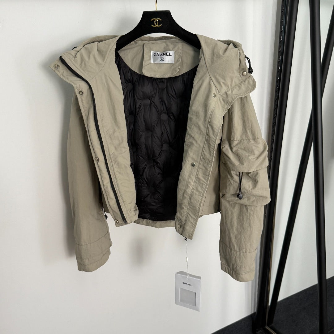 Luxury Puffer Cargo Jacket