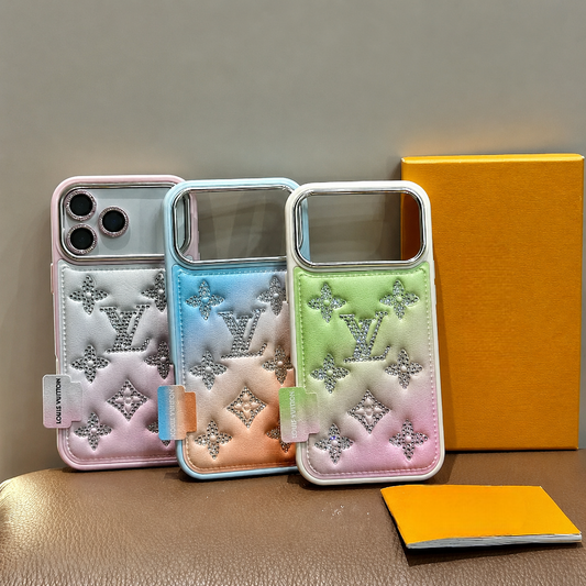 Luxury Gradient Crystal Monogram iPhone Case