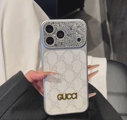 GG Canvas Rhinestone iPhone Case