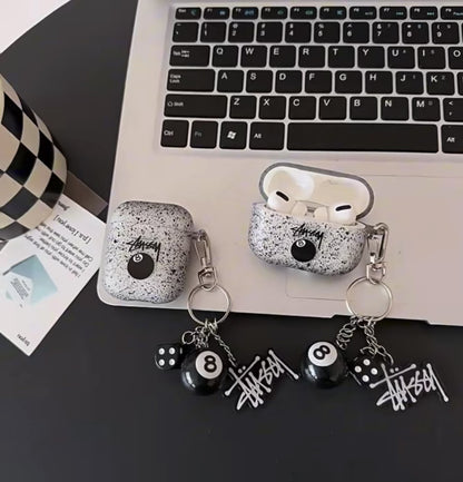 Splatter design Stussy style charm AirPod Case
