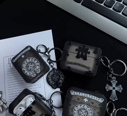 Chrome Design AirPod Case with Charm