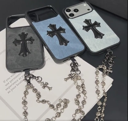 Crosses Denim Case With Chain– iPhone 14-17