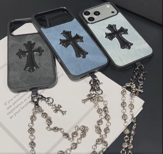 Crosses Denim Case With Chain– iPhone 14-17
