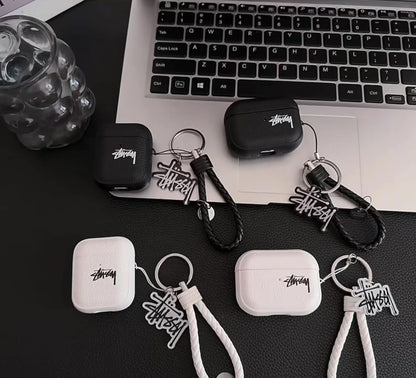 Lichee Grain  Logo  AirPod Case with Braid Strap